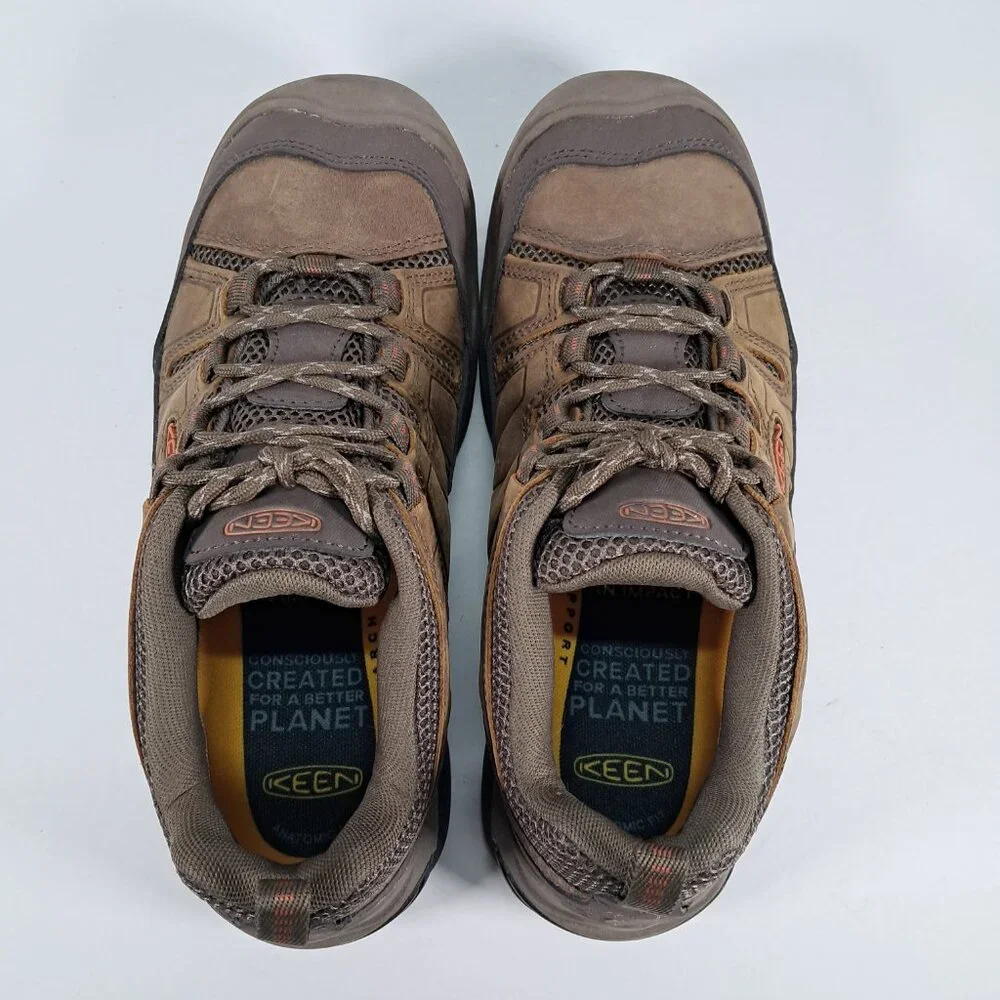KEEN Circadia Vent Shoes Men 8 Brown Leather Waterproof Hiking Gorpcore 102678